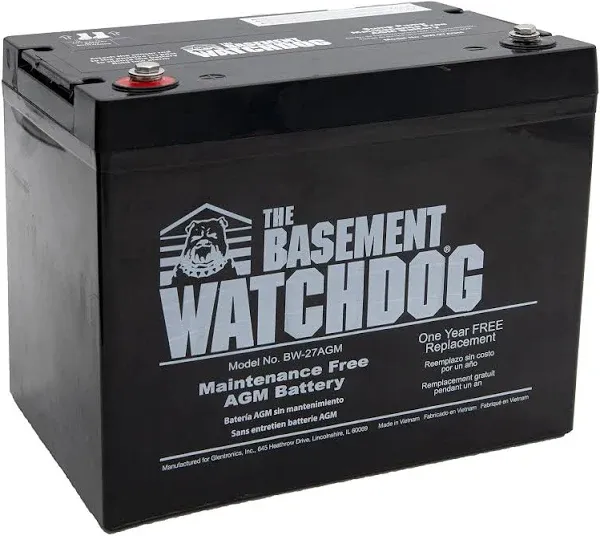 Basement Watchdog BW-27AGM Maintenance Free AGM Battery