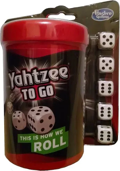 YAHTZEE TO GO Travel Game by Hasbro Gaming Shake and Score New And Sealed