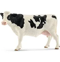 Schleich Farm World, Farm Animal Toys for Kids Ages 3 and Above, Black and White Holstein Cow Toy Figure