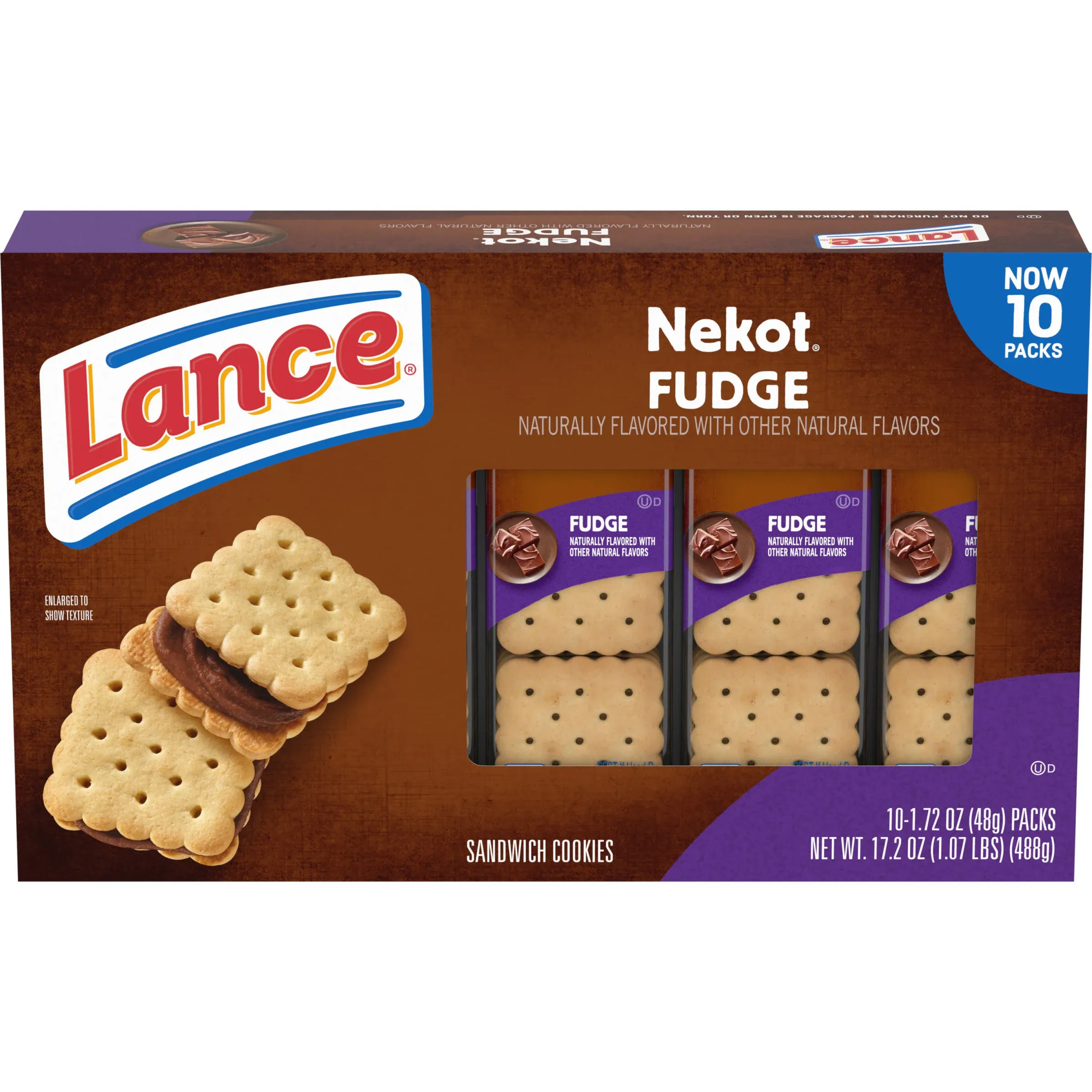 Lance Sandwich Cookies Nekot Fudge 10 Individually Wrapped Packs