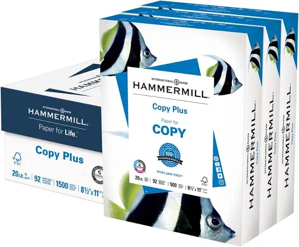 Hammermill Copy Plus 92 Brightness Printer Paper, 8.5 x 11 inch (10 ct)