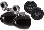 Kicker Black Mini Wake Tower Enclosures Loaded with 4" DSC Speakers