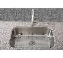 Serene Valley Sink Protector Grid 26-1/16&#034; x 14-1/16&#034; Centered Drain with Corner