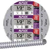 Southwire 1/2 in. x 25 ft. Aluminum Flexible Flexible Metal Conduit 55082121