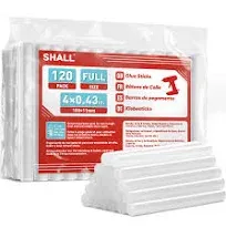 SHALL Full Size Hot Glue Sticks 0.43” Dia x 4” Long 120-pack Clear Hot Melt G...