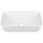 DeerValley Ally 12'' White Ceramic Rectangular Vessel Bathroom Sink