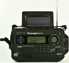 Kaito KA600L Emergency AM/FM/SW NOAA Weather Alert Radio with Solar Crank Black