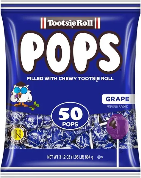 Single Flavor Bag - Grape Flavored Lollipops with Chocolatey Center - Individ...