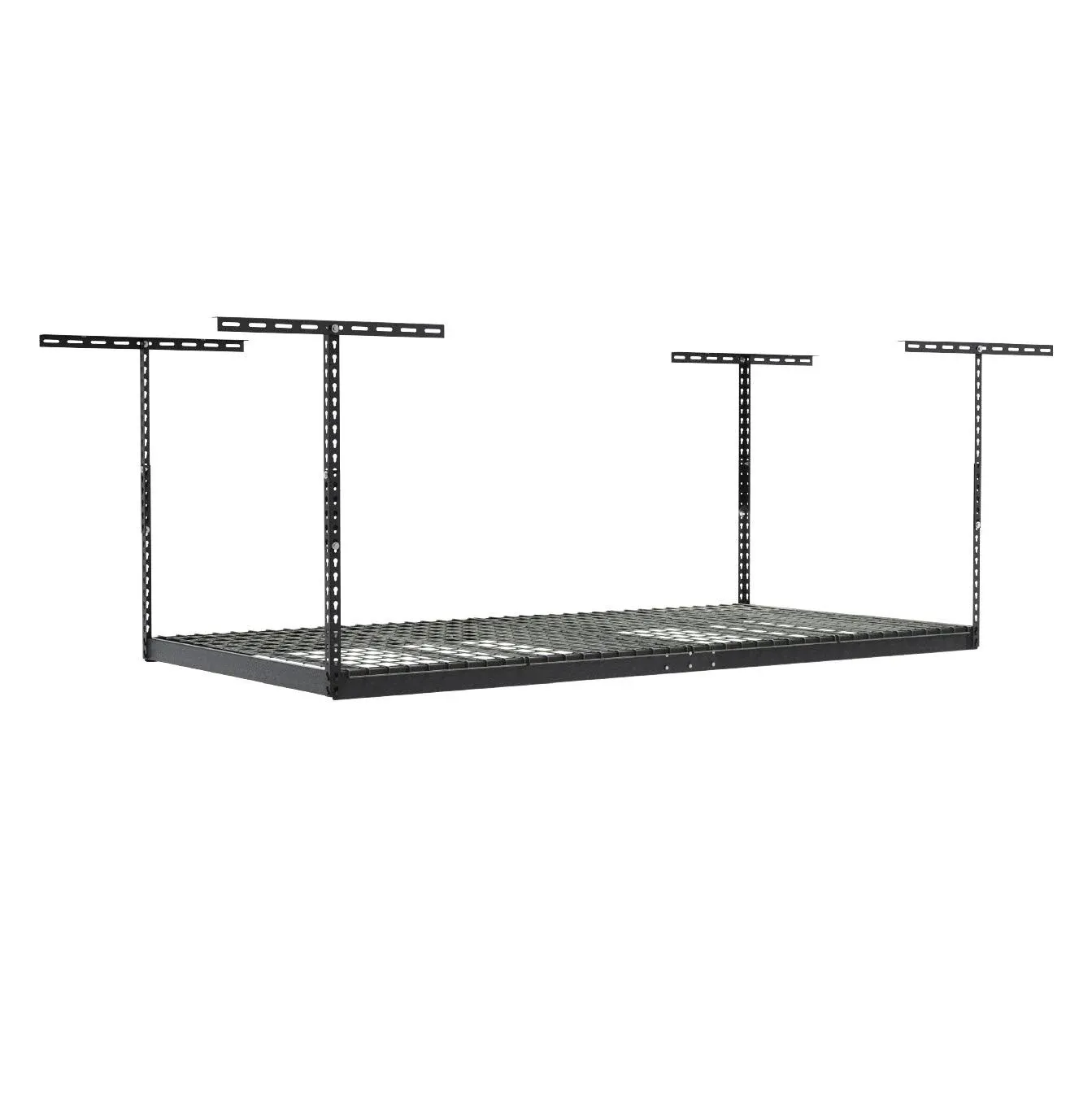 SafeRacks 4' x 8' Overhead Garage Storage Rack, White / 12" - 21"