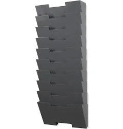 Gray Wall Mount Steel Vertical File Organizer Holder Rack