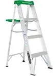 WERNER LADDER 37200409 Step Ladder Single-Sided Aluminum Type II 4-ft