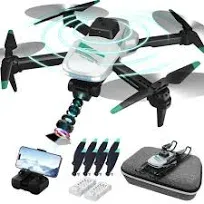 Drone with 4K FPV Dual Cameras,RC Aircraft Quadcopter with Headless,3D 