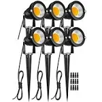 LED Landscape Lights 5W Waterproof Outdoor Spotlights 12V 24V (6 Pack)