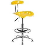 Flash Furniture LF-215-YELLOW-GG Swivel Drafting Stool Adjustable Height Contemporary