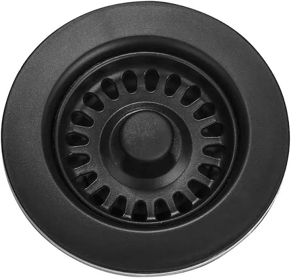 Serene Valley 3-1/2 inch Kitchen Sink Strainer Assembly with Stopper for Matching Color of Granite or Fireclay Sinks