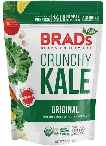 Brad's Plant-Based Foods Crunchy Kale 2 oz (Pack of 12)