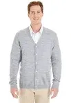 Harriton M425 Men's Pilbloc V-Neck Button Cardigan Sweater - Grey Heather - S