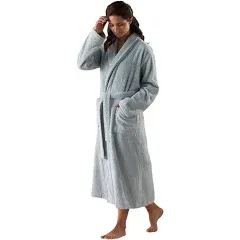 Coyuchi Unisex Cloud Loom Organic Cotton Robe Slate Grey NWT Size Small/Medium