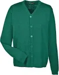 Harriton M425 Men's Pilbloc V-Neck Button Cardigan Sweater - Hunter M