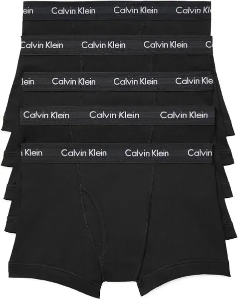 CALVIN KLEIN Men&#039;s NB1897-926 Cotton Classic Fit 5 - Pack Trunks, White, 2XL