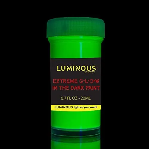 Individuall Luminous Extreme Glow in The Dark Paint Set of 8 x 20 ml / 0.7 fl oz