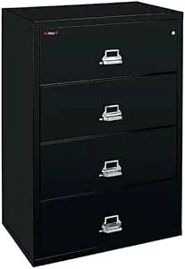 FireKing 4-Drawer 38" Wide 1-Hour Rated Lateral Fireproof File Cabinet