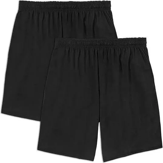 Fruit of the Loom Men's EverSoft Cotton Shorts with Pockets, 8.5-9.5" Inseam, 2 Pack