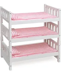 Badger Basket 1-2-3 Convertible Doll Bunk Bed with Bedding