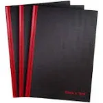 Black N' Red Casebound Hardcover Notebooks, Large, Black, 96 Ruled Sheets, Pack