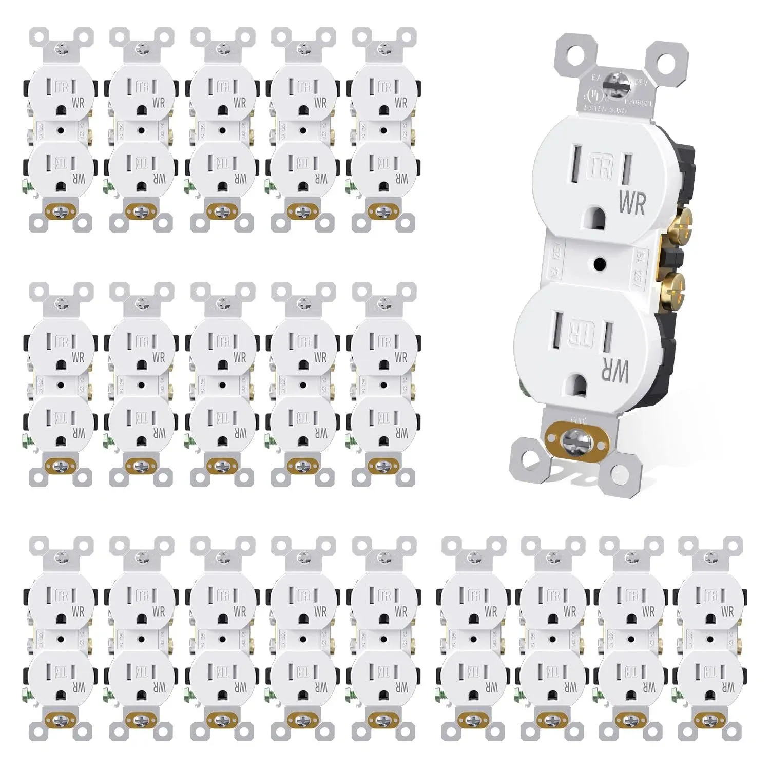 AIDA Duplex Electrical Receptacle Outlets 20Amp 125V Wall Outlet Residential