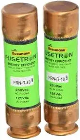 Bussman BP/FRN-R-40 40 Amp 250 Volt Time Delay Cartridge Fuses 2 Count