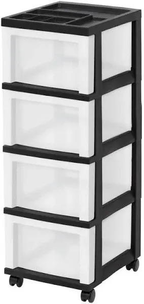 IRIS 4-Drawer Cart with Organizer Top