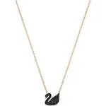 Swarovski Iconic Swan pendant Swan, Small, Black, Rose gold-tone plated 5204133