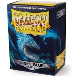 Dragon Shield 100 Count Standard Size Matte Card Sleeves (100 Standard Size Sleeves, Matte Midnight Blue)