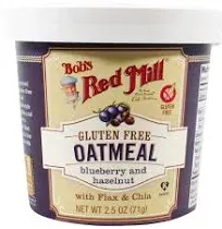 Bob's Red Mill Gluten Free Oatmeal Blueberry and Hazelnut | 2.5 oz Cup