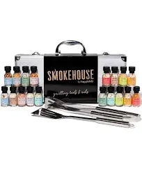 Smokehouse by Thoughtfully, BBQ Grilling Case and Rubs Gift Set, Set of 18