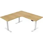 Hanover 73-In. L-Shaped Sit or Stand Electric Height Adjustable Desk with Triple Motor System, White