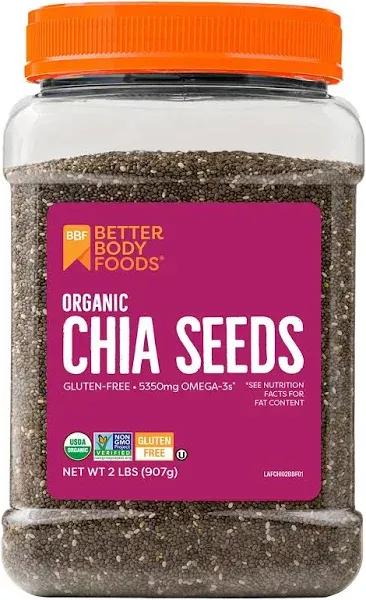 BetterBody Foods Organic Chia Seeds with Omega-3, Non-GMO, Gluten Free, Keto Die