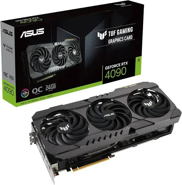 ASUS NVIDIA GeForce RTX 4090 TUF Gaming RGB Overclocked Triple Fan 24GB GDDR6X PCIe 4.0 Graphics Card