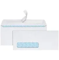 Office Depot Security Envelopes Left Window Clean Seal White Box of 250