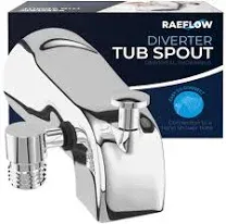 Tub Spout with Diverter &amp; Integrated Shower Hose Connection Chrome Finish Fit...