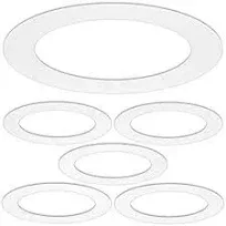 6 Pack White Goof Trim Ring 8 Recessed Can Lighting Outer Diameter 8.6&#034; New..