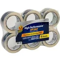 Duck Packing Tape, 1.88" x 60 yds, Clear - 8 pack