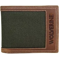 WOLVERINE Men's RFID Blocking Rugged Bifold & Passcase Wallets (Avail in Cotton Canvas Or Leather)