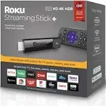 Roku - Streaming Stick+ 4K Streaming Device with Roku Voice Remote and TV Controls - Black