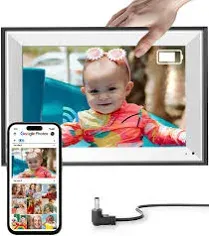 Cozyla Digital Photo Frame WiFi Smart Digital Picture Frame Battery Powered Unlimited Storage Send Photo w/Family via App Email Google Photos Instagram Web Browser Photo Frame Electronic 10.1 Inch Mat