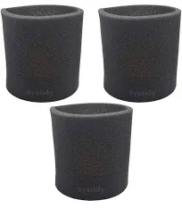 Syxtidy 3 Pack 90585 Foam Sleeve VF2001 Foam Replacements Filters For Wet Dry Vacuum Cleaner