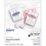 Avery Square Print-to-the-Edge Labels 2 x 2 White 300/Pack