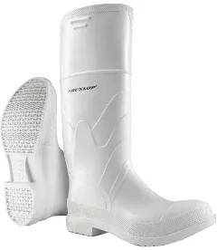 Dunlop Men's White Rubber Boots Plain Toe