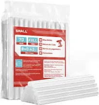 Full Size Hot Glue Sticks, 0.43” Dia x 8” Long, 70-pack Clear Hot Melt Glue G...